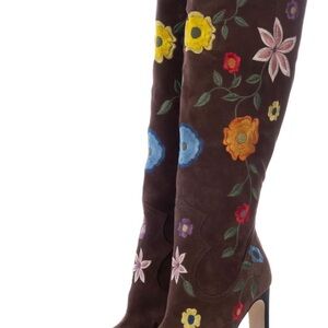 Danielle Guizio Multicolor Floral Heeled Boots